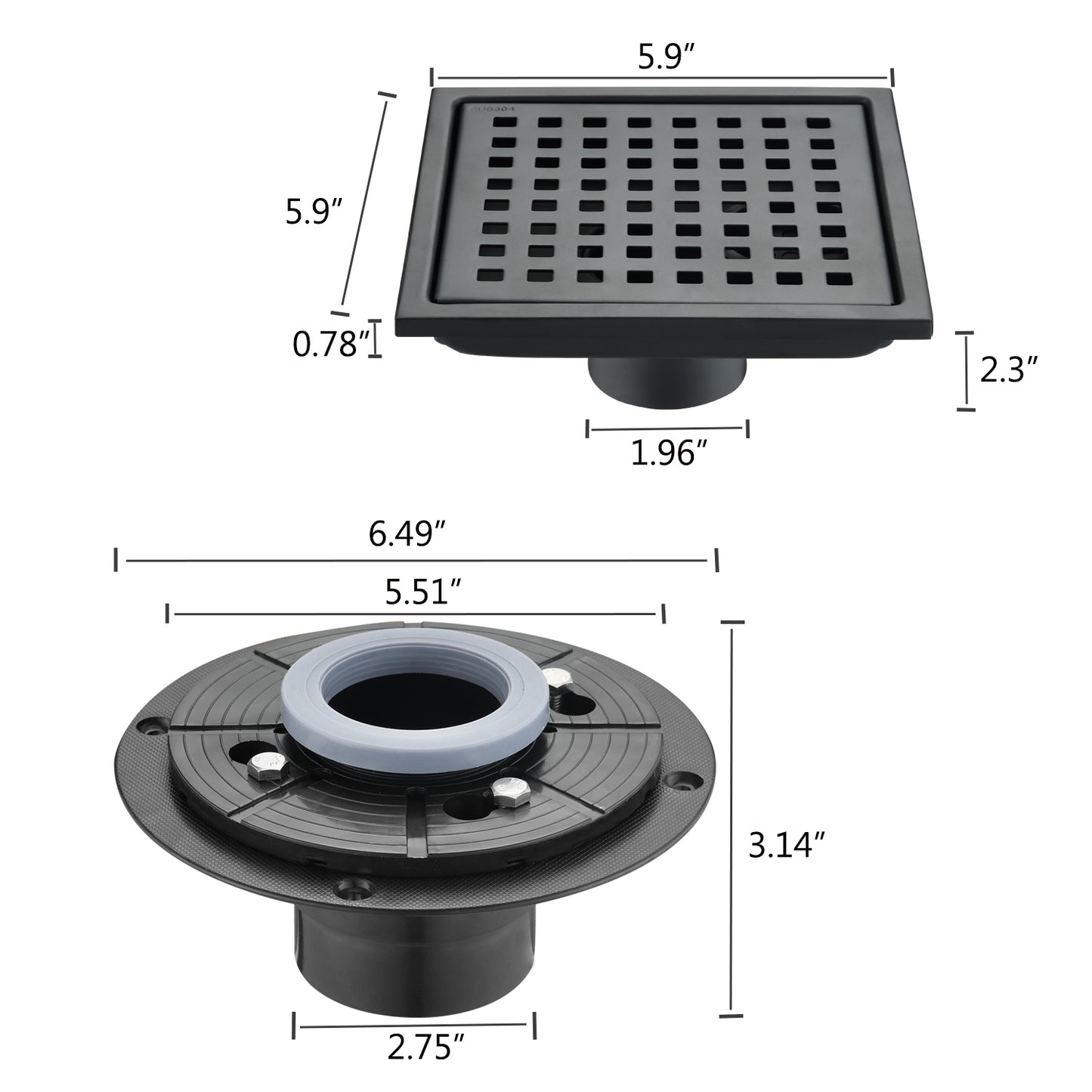 Sleek Square Shower Drain