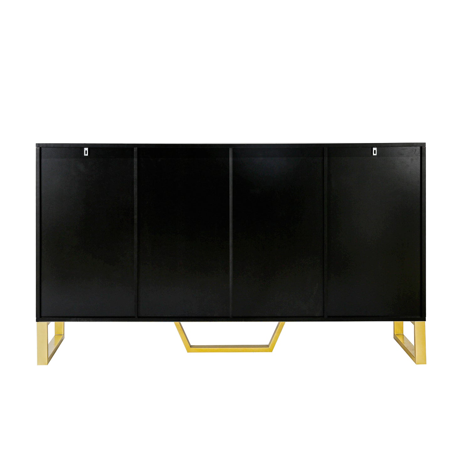 Sleek Black Modern Sideboard with Adjustable Shelves