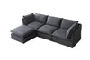 Cozy Corner Sofa Set with Ottoman - Modern L-Shaped Design in Stylish Grey