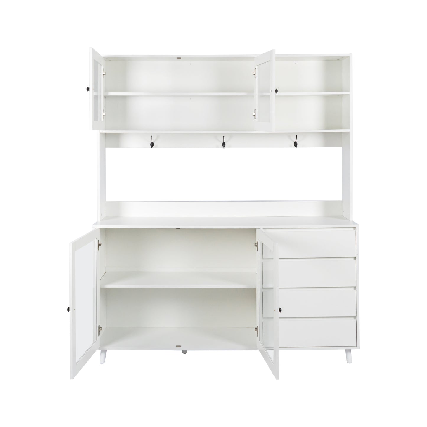 Charming White Kitchen Storage Hutch