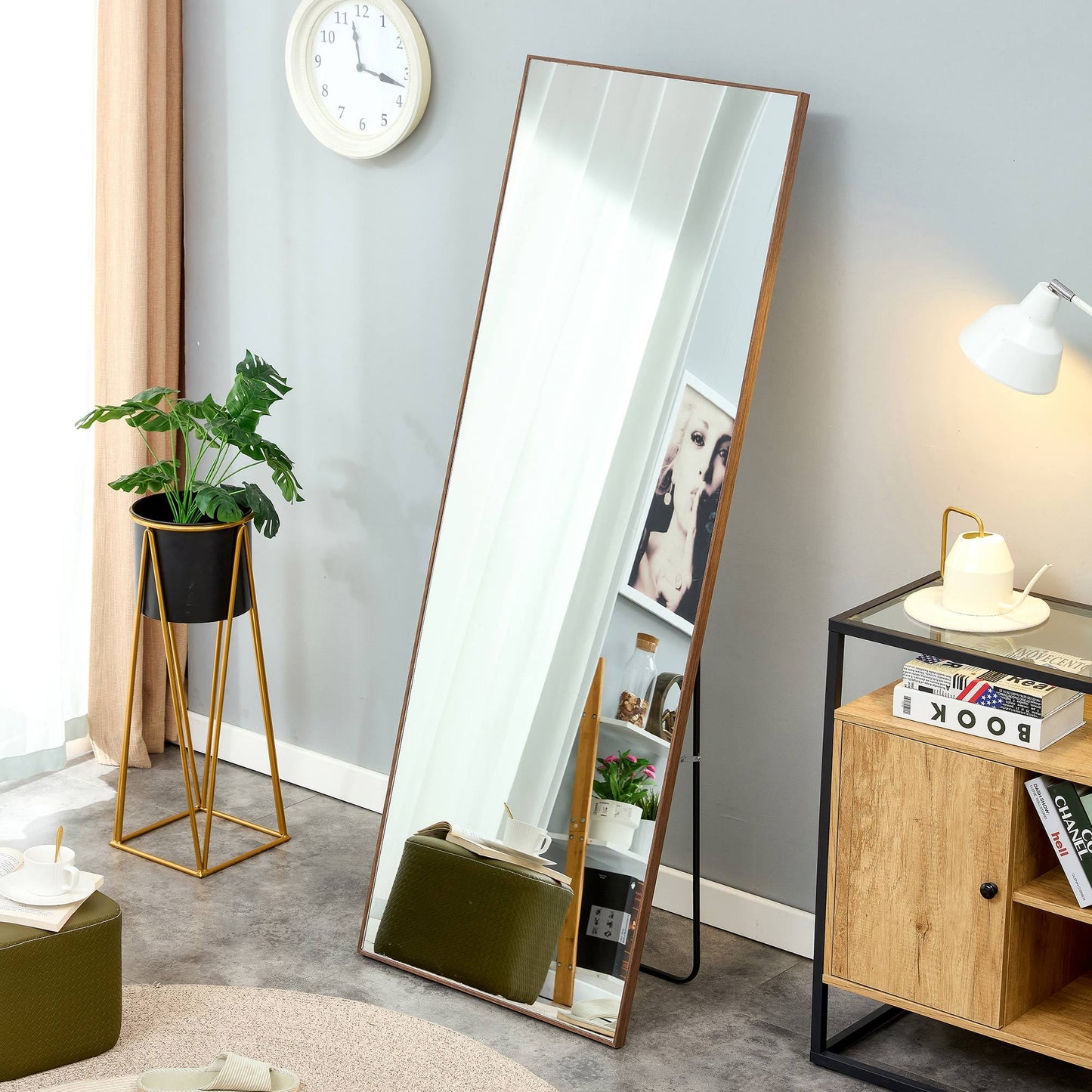 Elegant Full-Length Wood Mirror