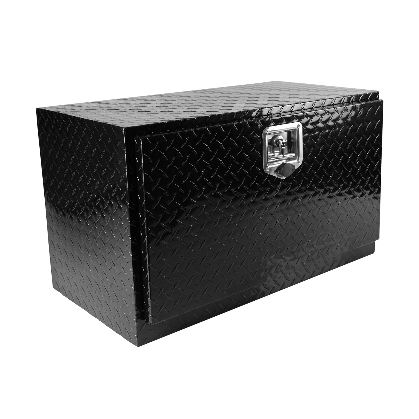 Sturdy Black Aluminum Toolbox for Trucks & Trailers - Waterproof & Secure Storage