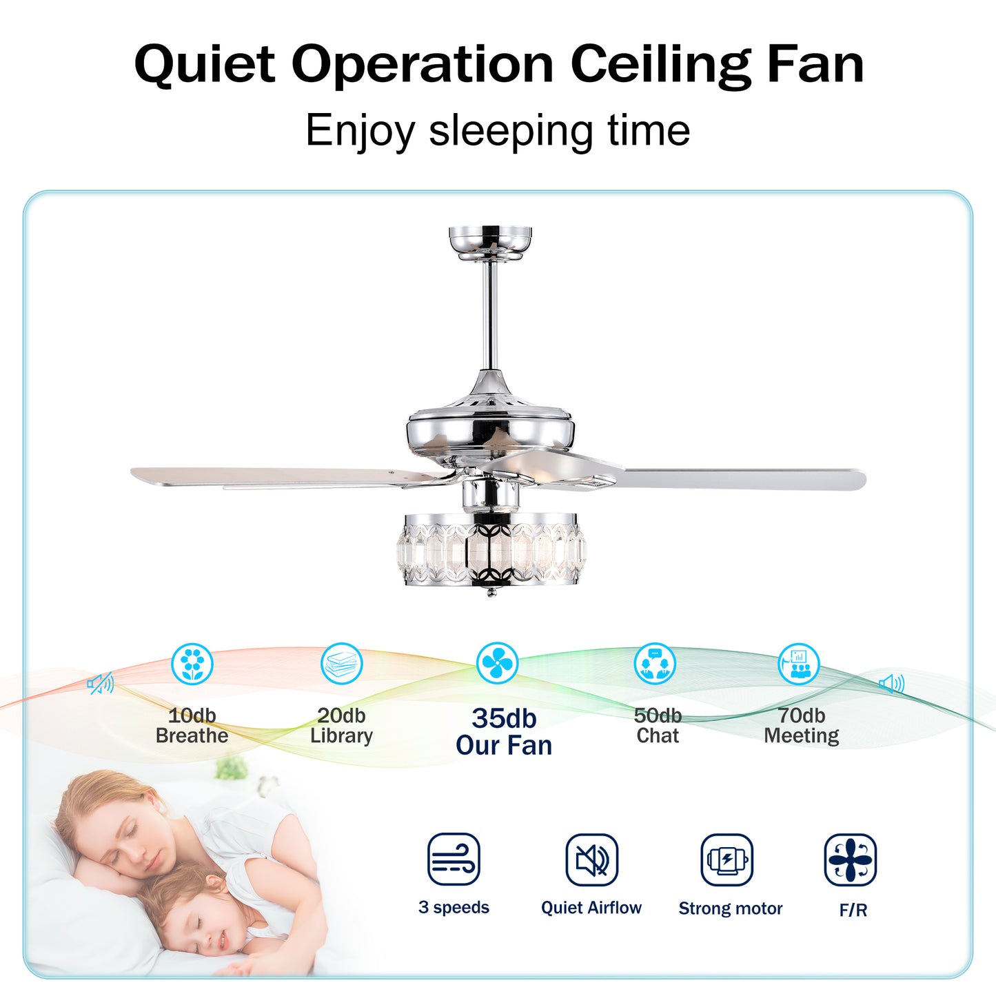 Chic Harmony Ceiling Fan with Remote