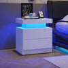 Glow White Nightstand with Storage Drawers