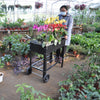 Garden Cart Planter with Wheels - Mobile Elevated Bed for Herbs & Veggies