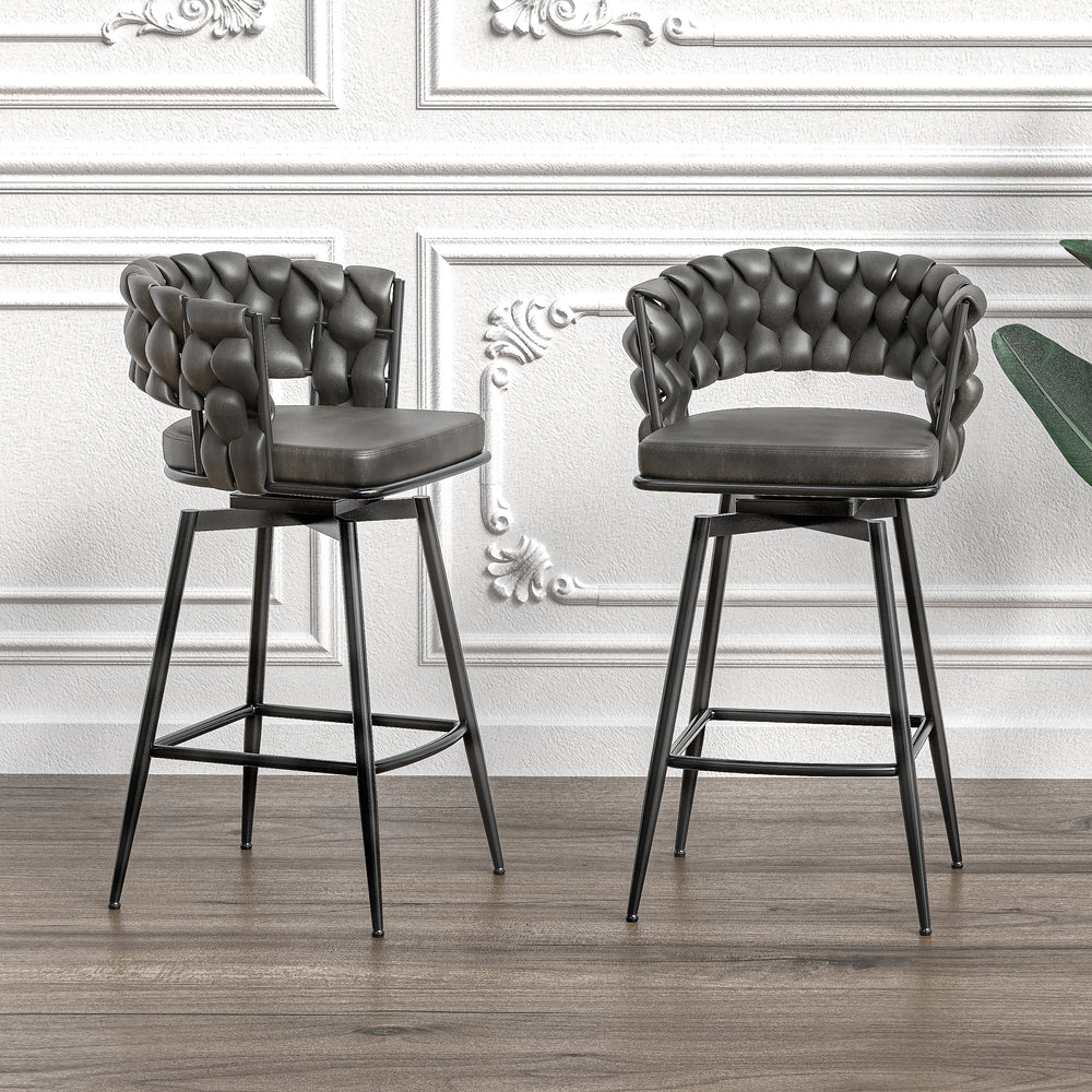 Chic Tan Swivel Bar Stool Set