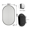 Sleek Oval Mirror Medicine Cabinet with Adjustable Shelves