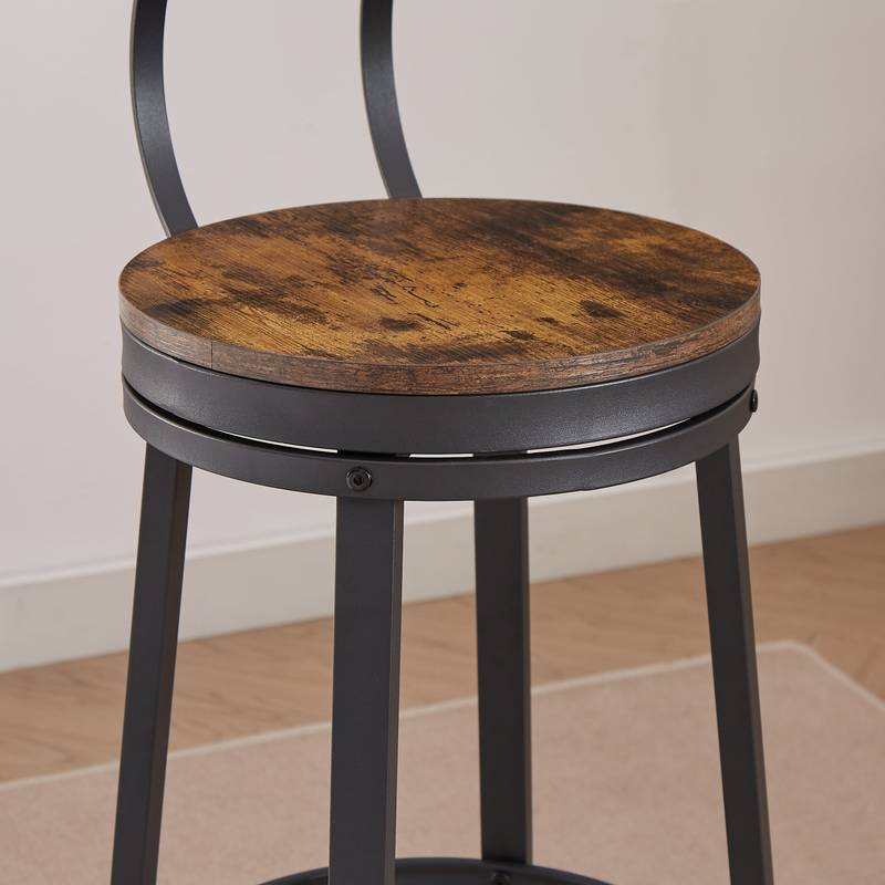 Rustic Swivel Bar Stools – Set of Two