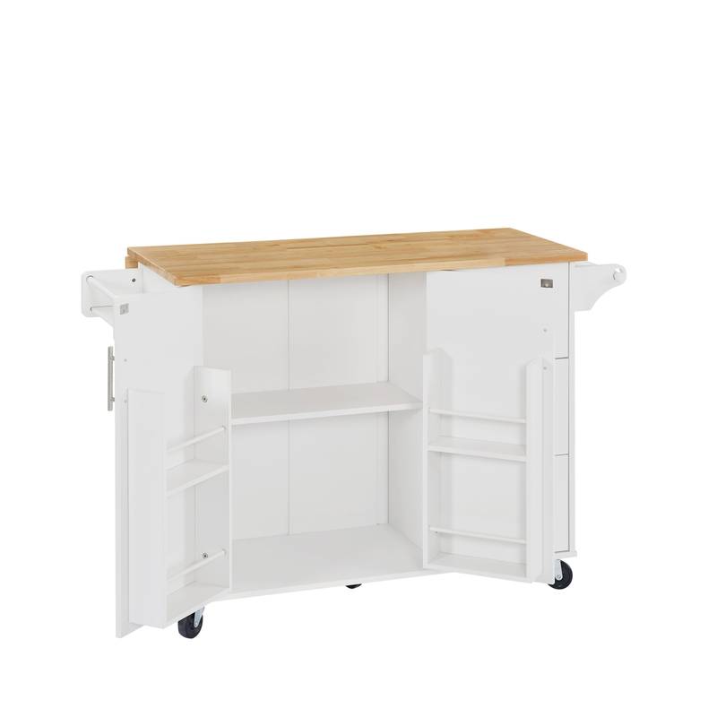Versatile Rolling Kitchen Island with Drop Leaf и Storage Solutions