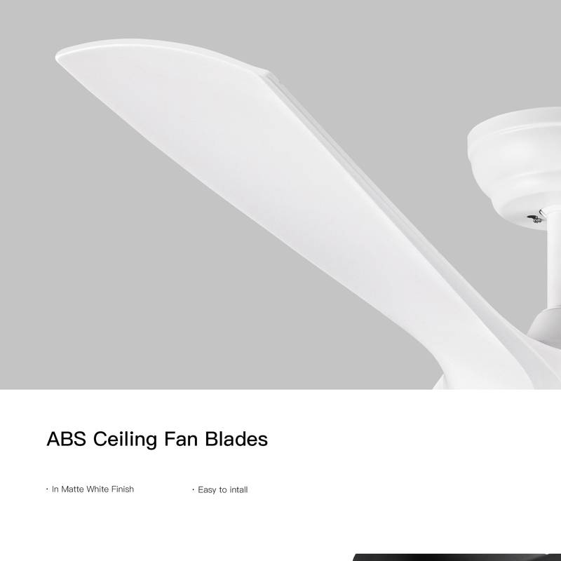 Sleek LED Ceiling Fan with White Blades