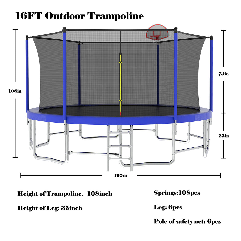 Jump & Score Trampoline with Balance Bar & Hoop