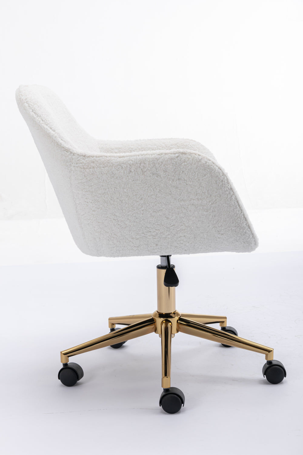 Chic Teddy Revolving Office Chair with Gold Legs