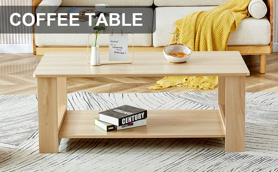 Rustic Chic Double-Layer Coffee Table