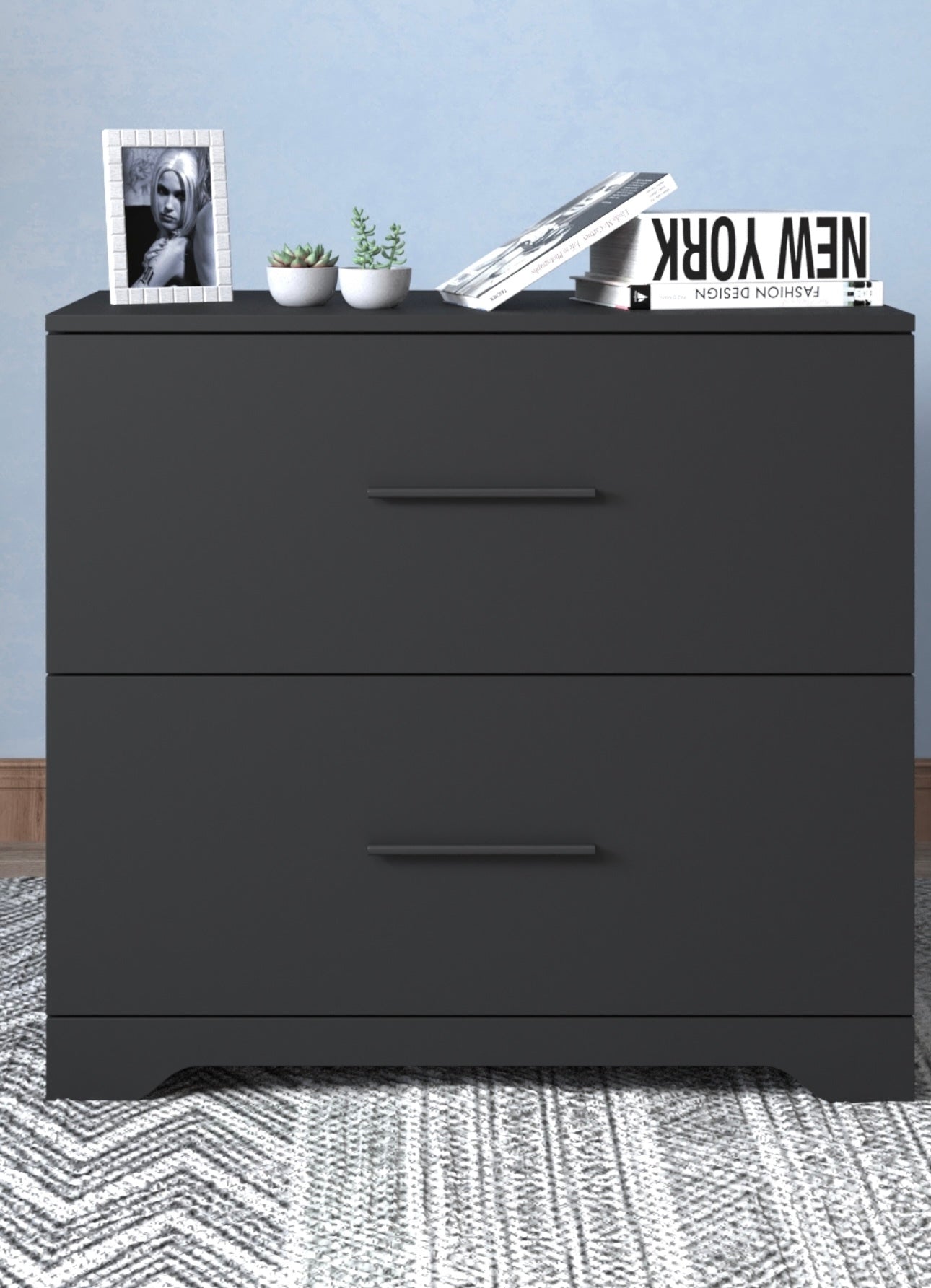 Sleek Black Lateral Filing Cabinet