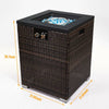 Cozy Wicker Fire Column with Glass Shield
