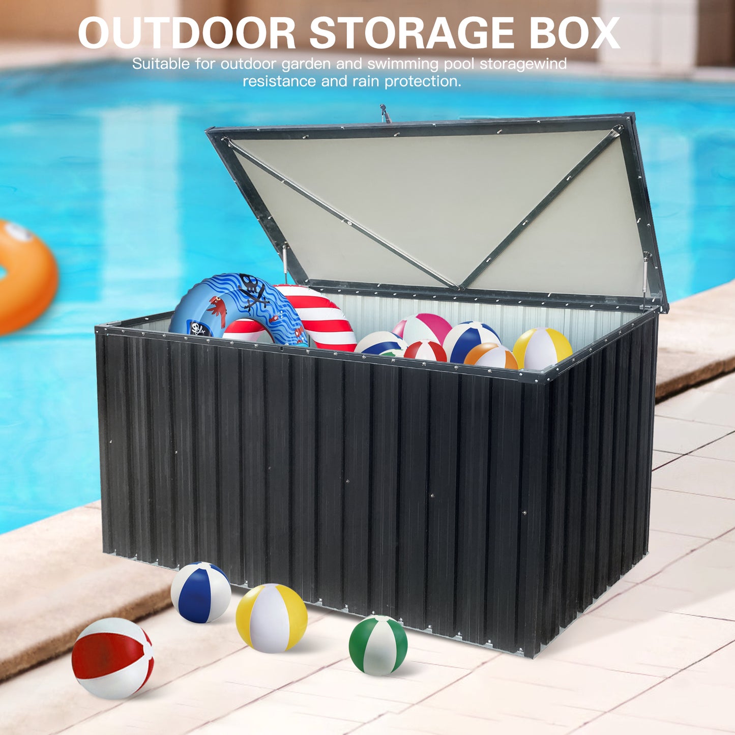 Sturdy Outdoor Metal Storage Box