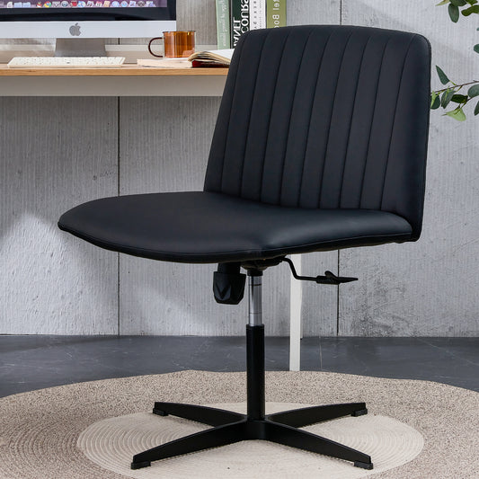 Sleek Black Adjustable Swivel Chair for Home & Office