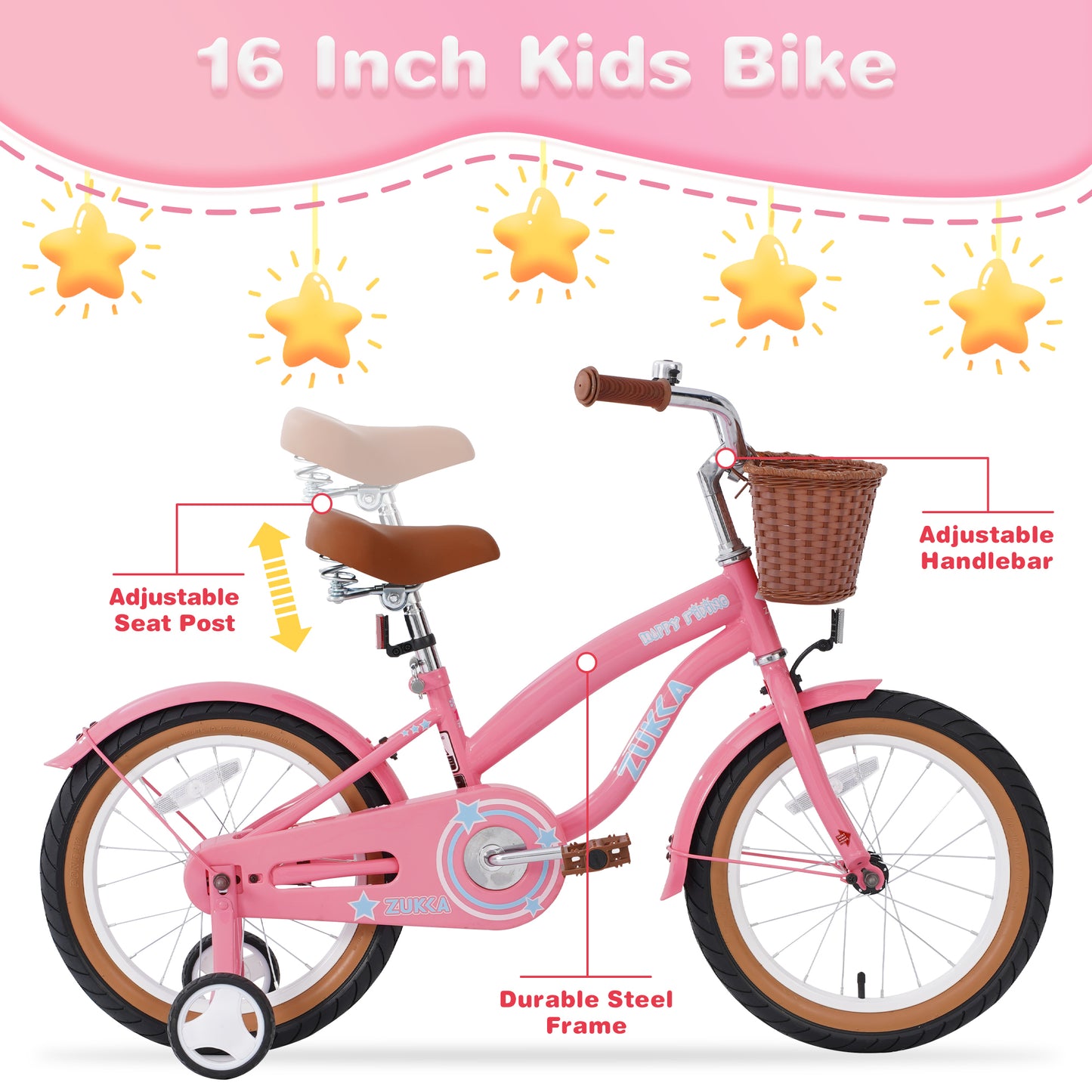 Colorful Kids' Bike with Training Wheels