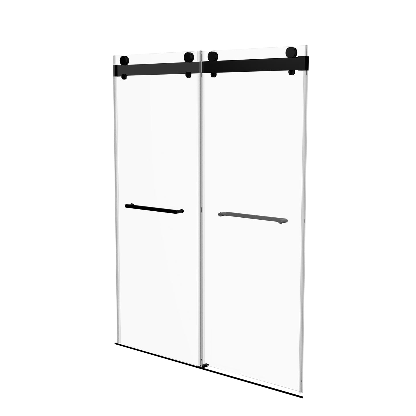 Sleek Black Frameless Sliding Shower Doors