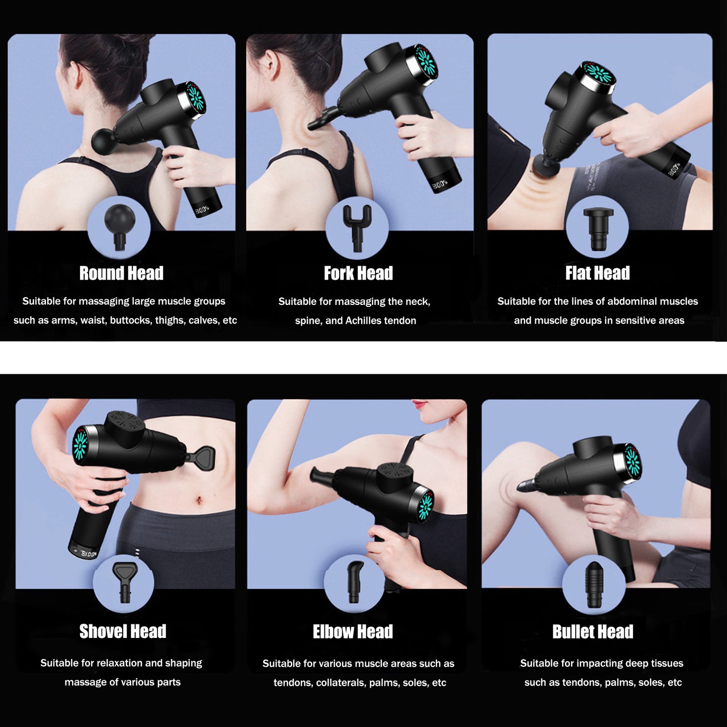 Ultimate Home Gym Massage Gun with Multiple Heads & Carry Bag