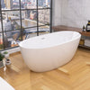 Sleek White Freestanding Soaking Tub with Easy Drain