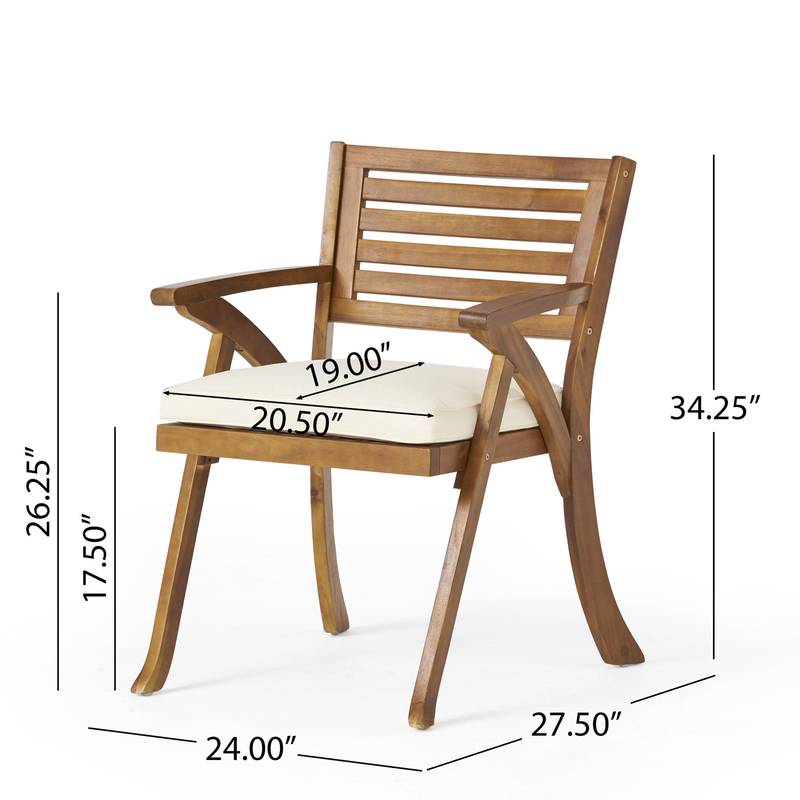 Charming Outdoor Wood Dining Chairs (Set of Two)