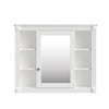 Sleek Mirror Storage Cabinet with Open Shelves