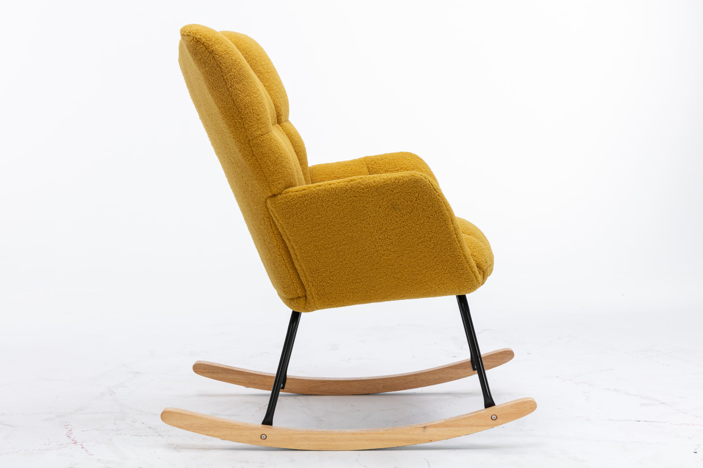 Cozy Yellow Mid-Century Rocking Chair