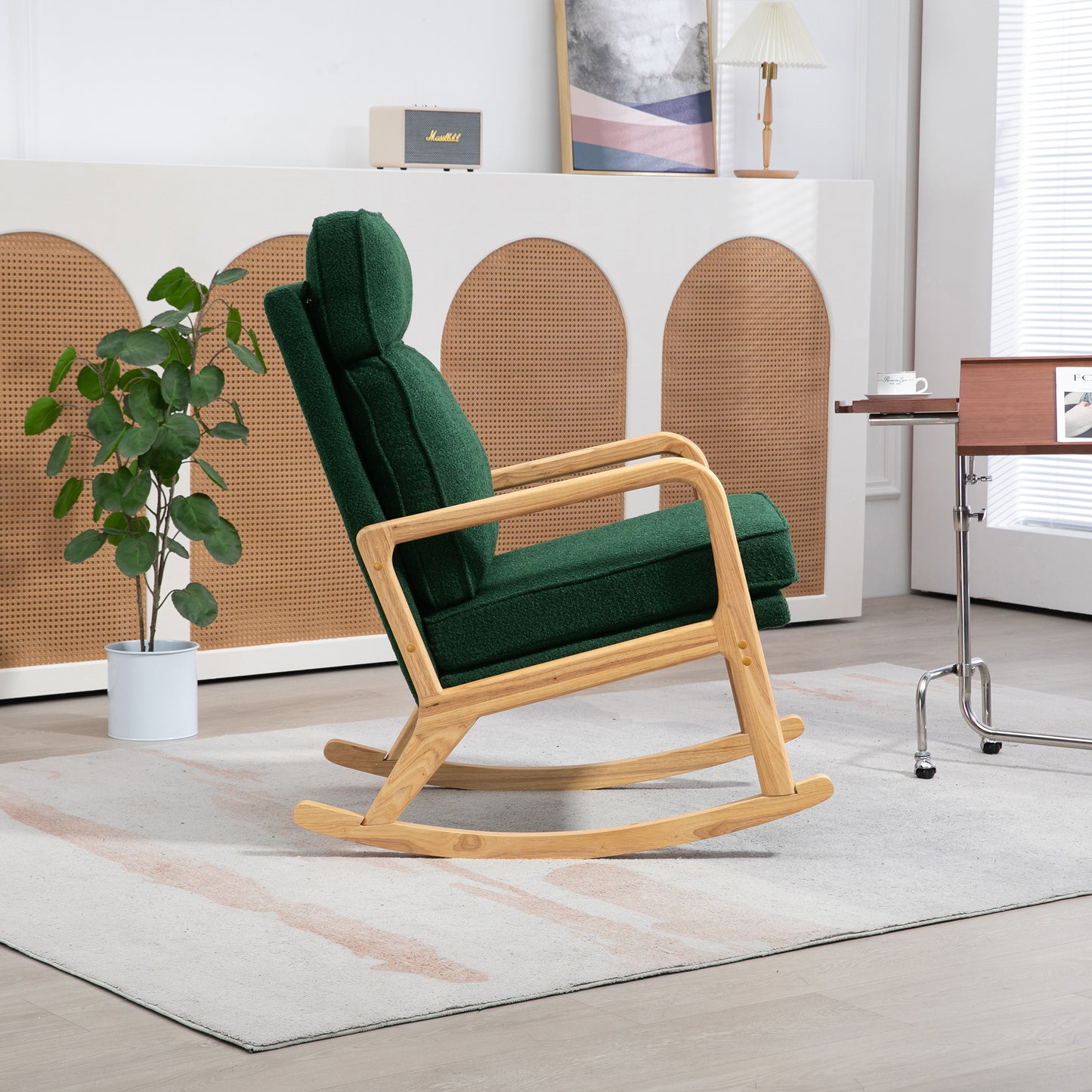 Cozy Green Rocking Chair - Perfect for Nurseries & Living Rooms