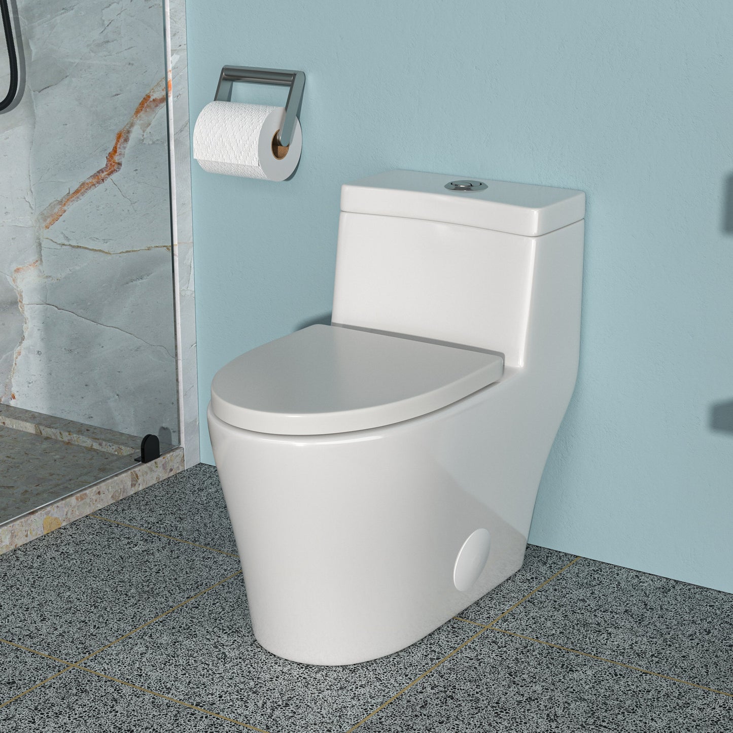 Sleek Soft-Close Toilet with Dual Flush