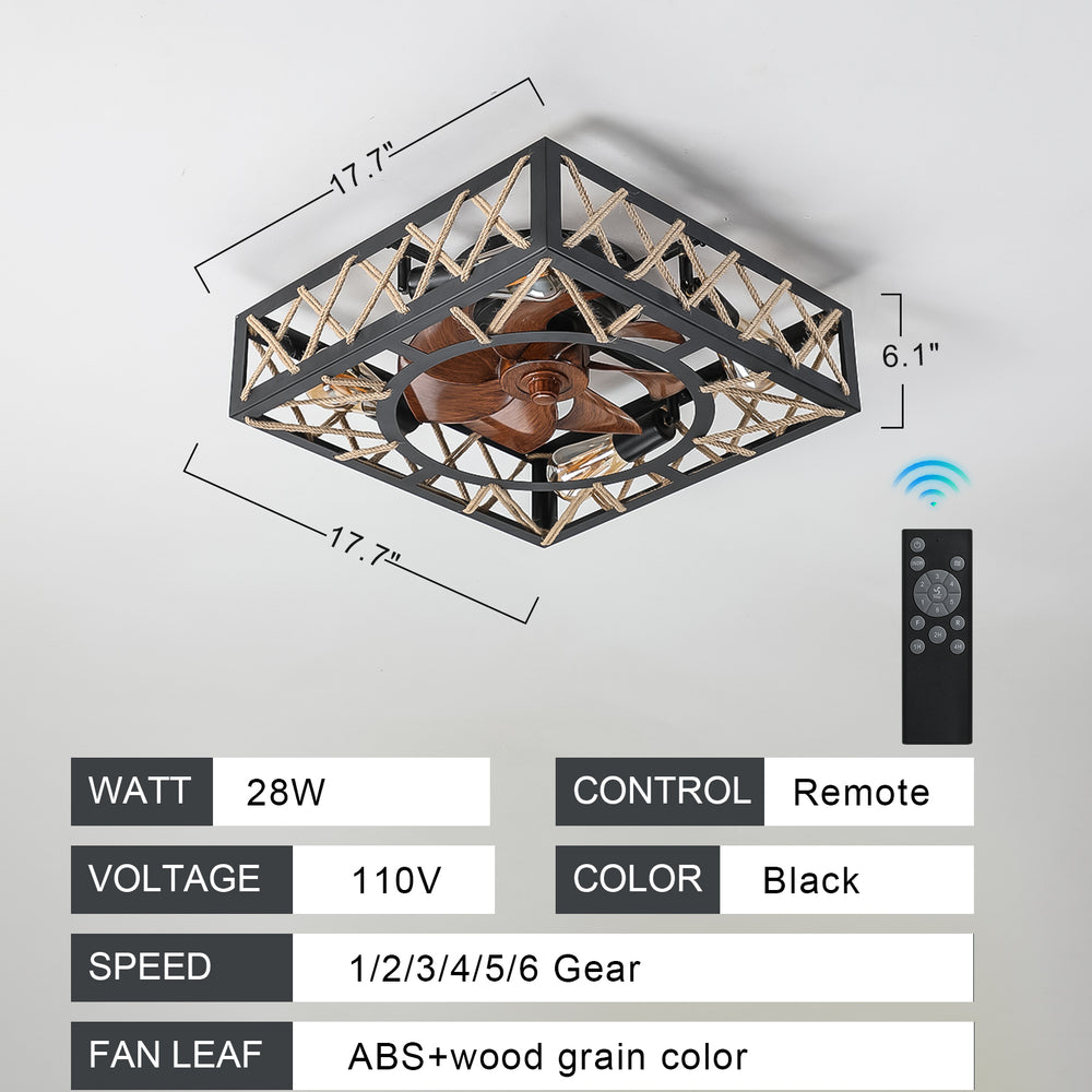 Rustic Charm Ceiling Fan with Remote