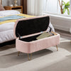 Chic Pink Storage Bench with Gold Legs