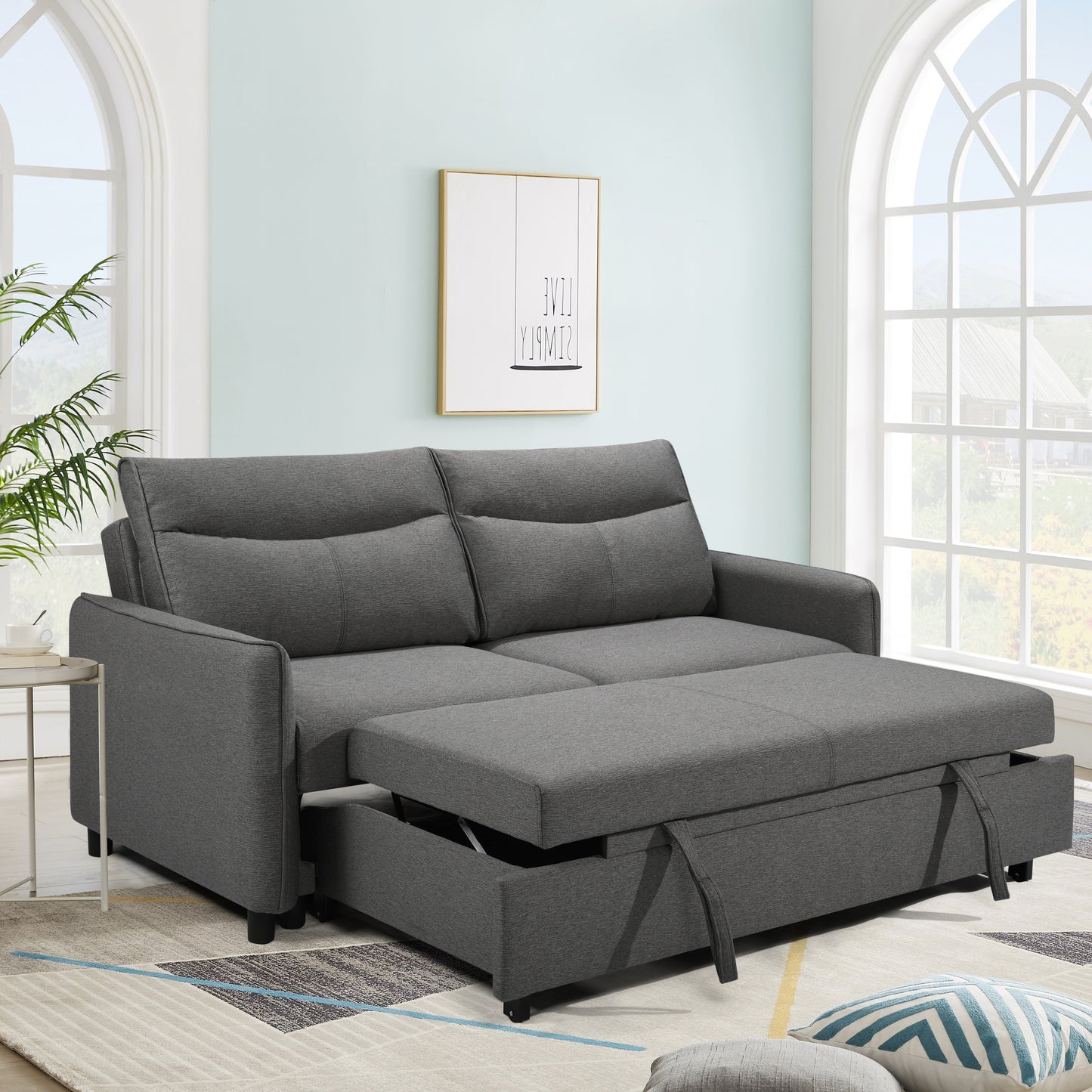 Versatile Grey Sleeper Sofa Loveseat