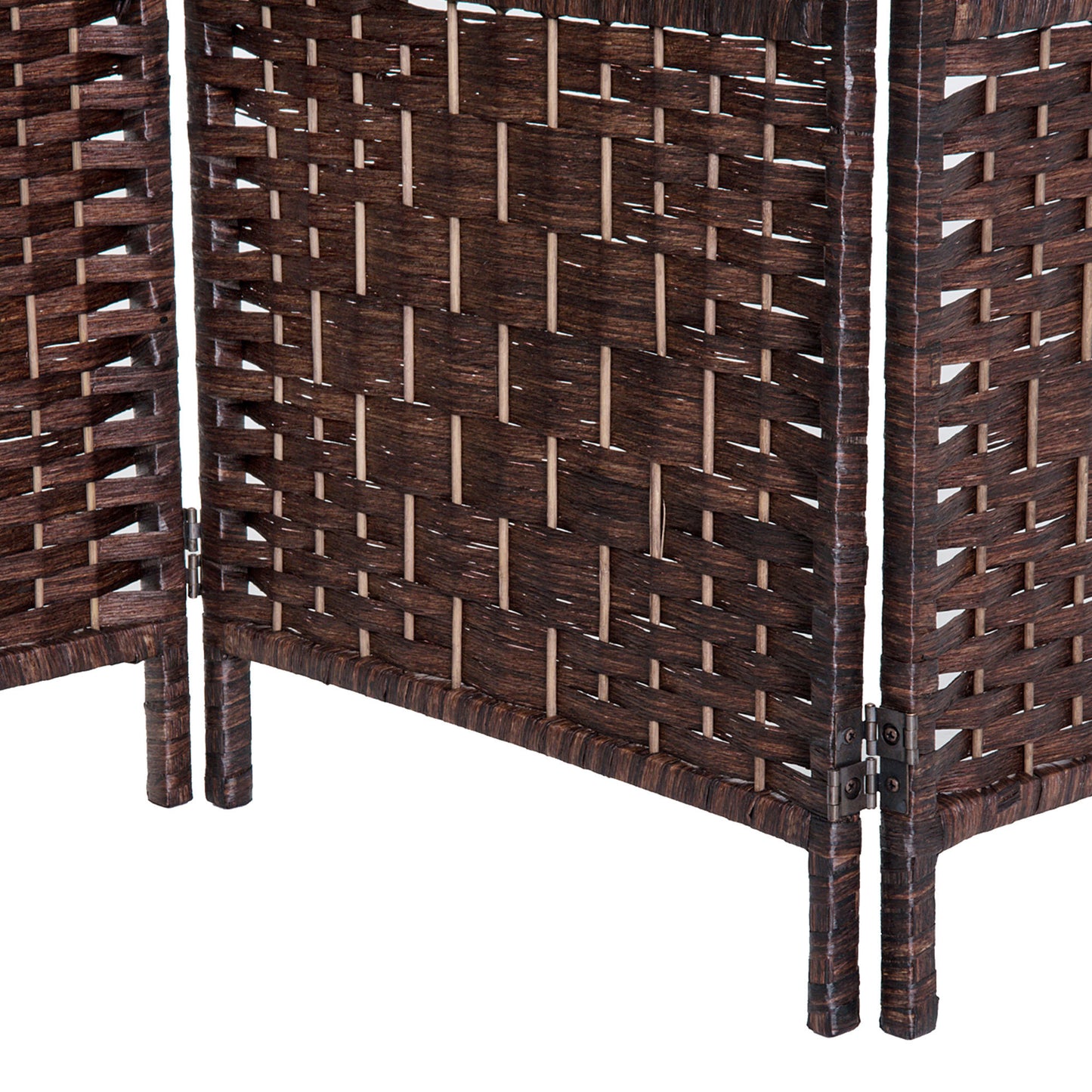 Chic Brown Wicker Privacy Screen Divider