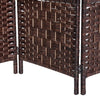 Chic Brown Wicker Privacy Screen Divider