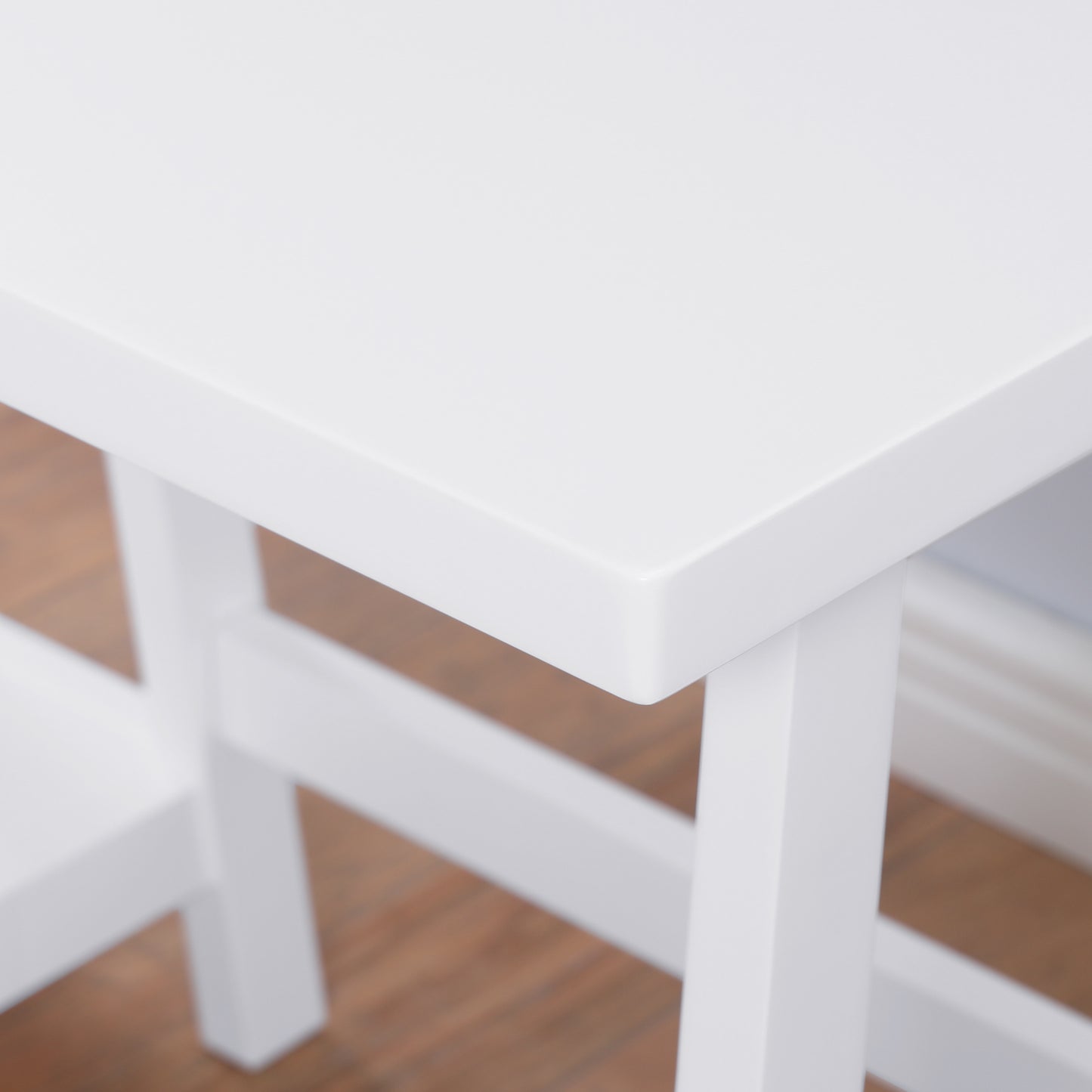 Chic White Wood Desk with Storage