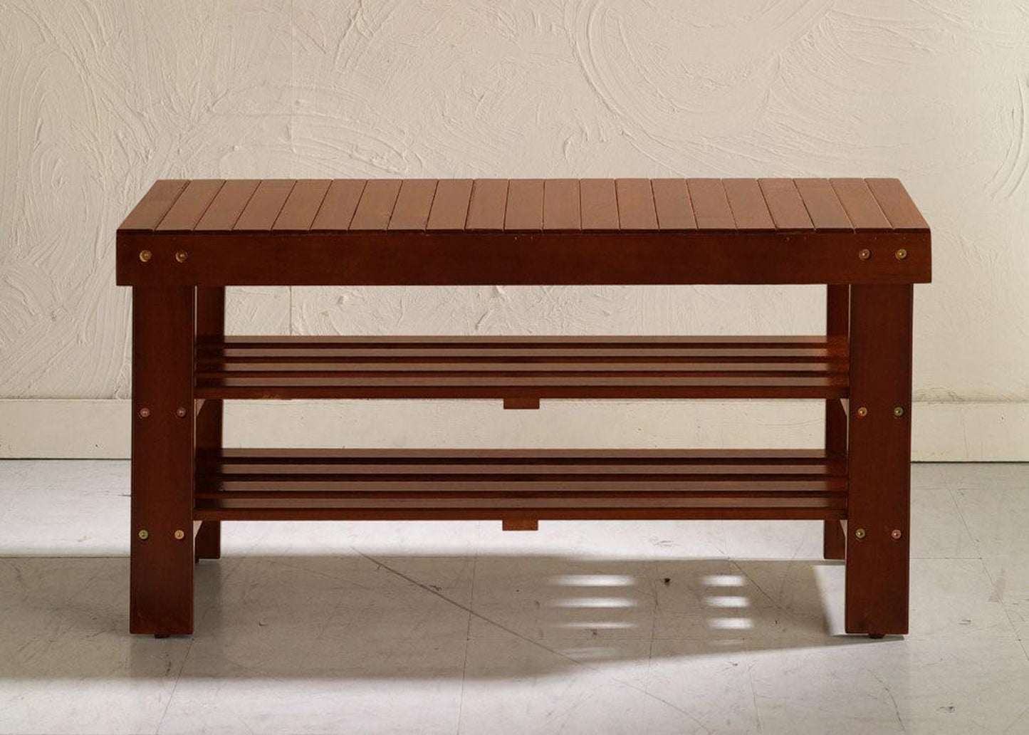 Cherry Wood Shoe Bench