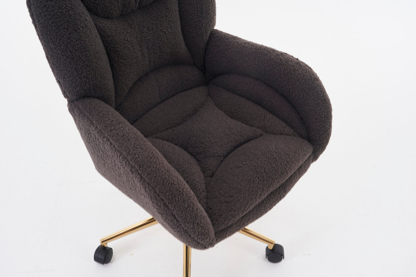 Cozy Swivel Teddy Chair with Gold Base