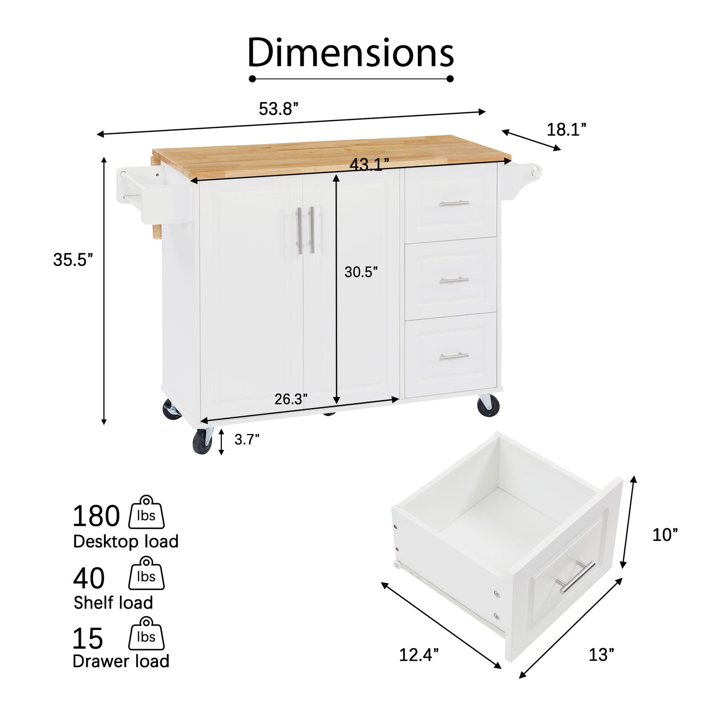 Versatile Rolling Kitchen Island with Drop Leaf и Storage Solutions