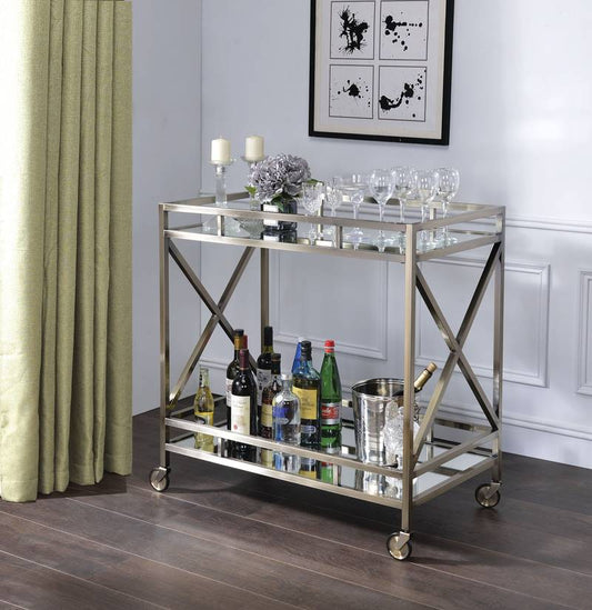 Golden Elegance Serving Cart