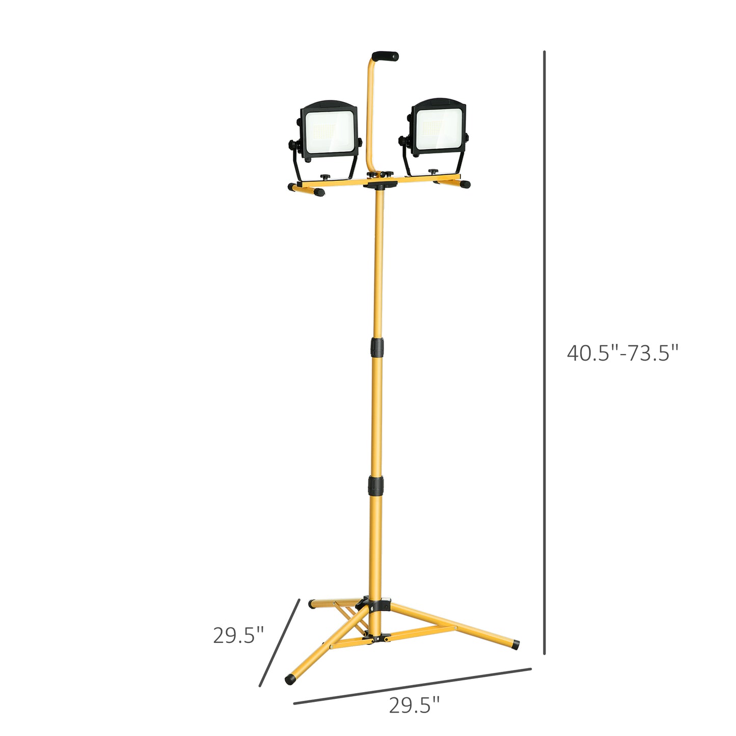 Bright Dual-Head LED Work Lights with Adjustable Stand