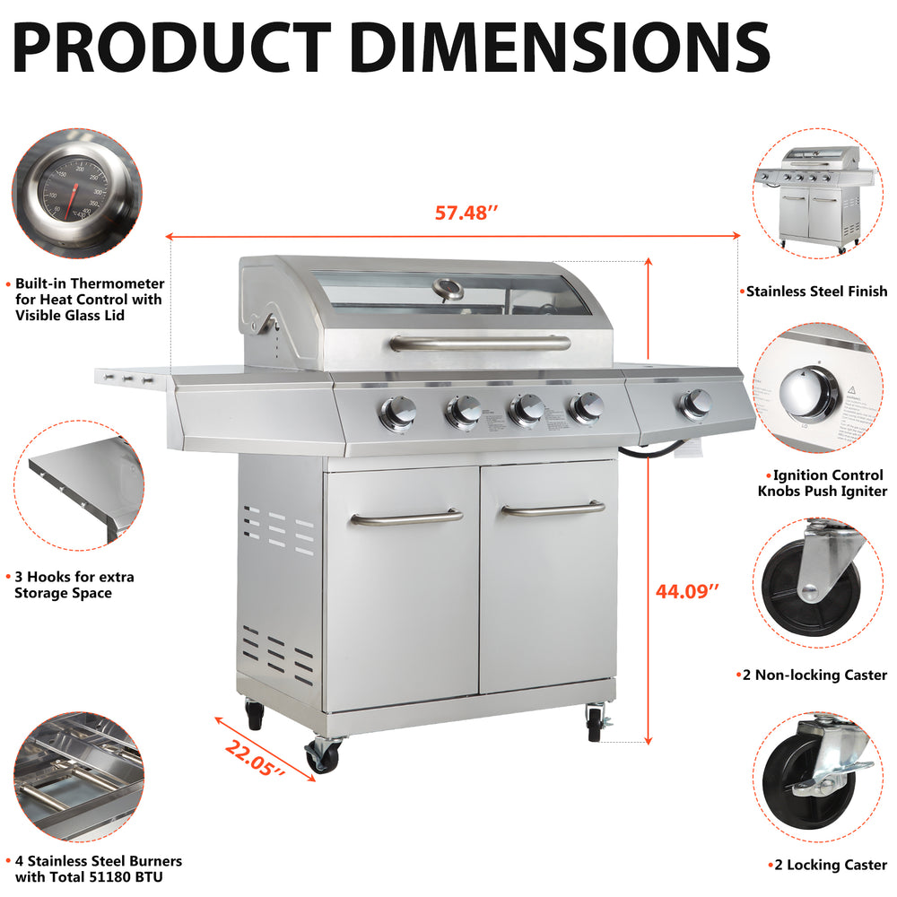 Sizzle Master Stainless Steel Gas Grill