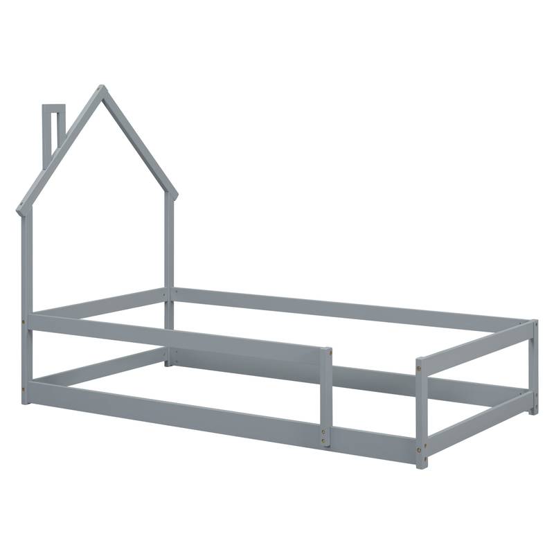 Cozy Grey House Bed for Kids