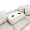 Haven L-Shaped Sofa Bed with Ottoman & USB Ports - Beige