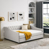 Cozy Chic Daybed with Hidden Trundle - Beige Tufted Sofa Bed