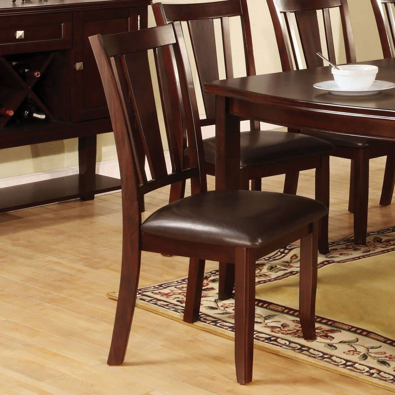 Stylish Espresso Side Chairs with Padded Comfort