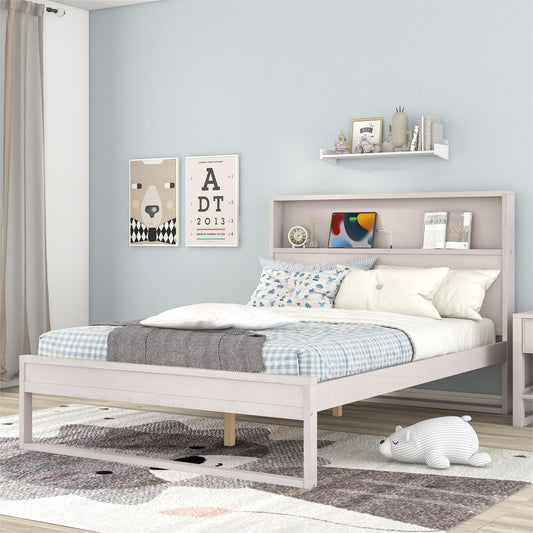 Chic Storage Platform Bed with USB & Sockets