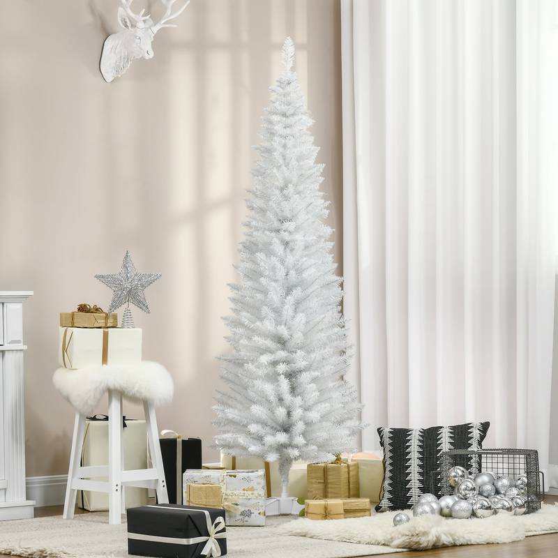 Slim White Pencil Christmas Tree