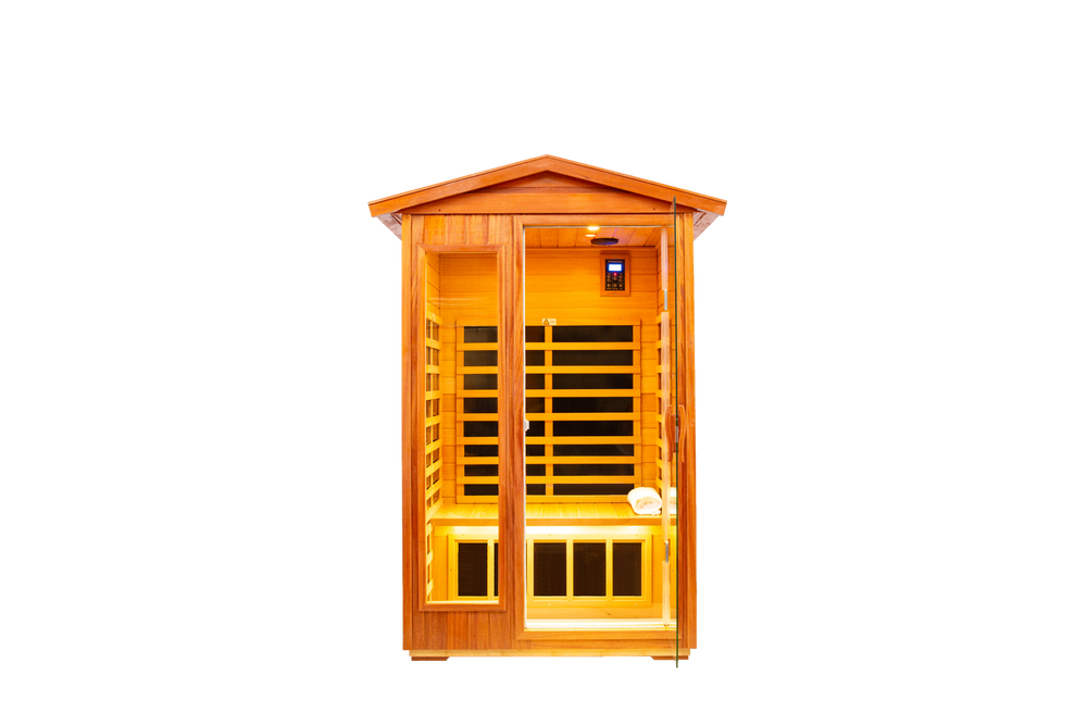 Cozy Khaya Wood Duo Outdoor Sauna