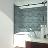 Sleek Matte Black Frameless Sliding Tub Door